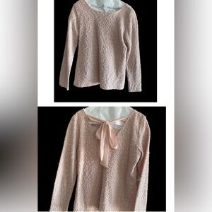 Women’s Jennifer Lopez Blush Pink Beaded Holiday Blouse Size Large